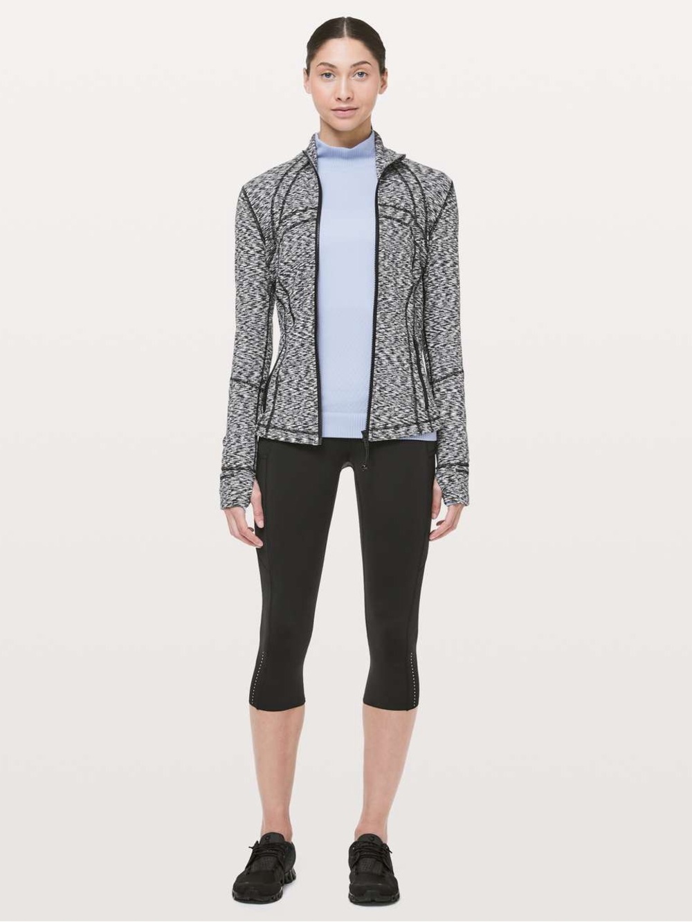 Lululemon Black Fast & Free Crop II Nulux 19 in Reflective Capri Leggings